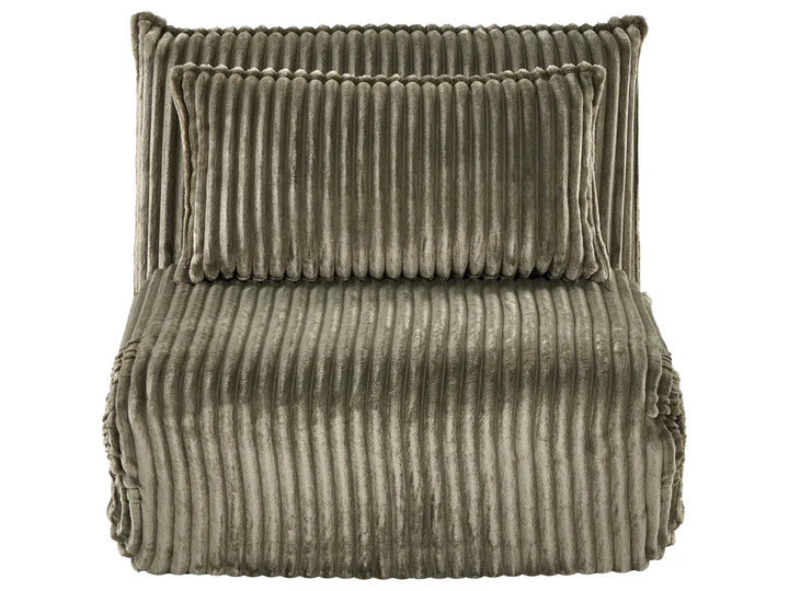Single Sofa Bed Corduroy Green Eirenox