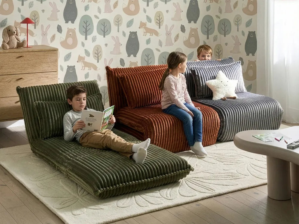 Single Sofa Bed Corduroy Green Eirenox