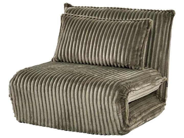 Single Sofa Bed Corduroy Green Eirenox