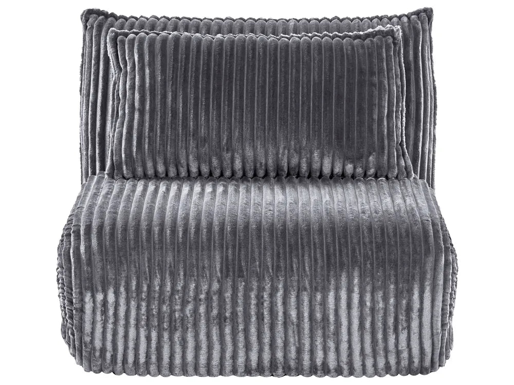 Single Sofa Bed Corduroy Grey Eirenox