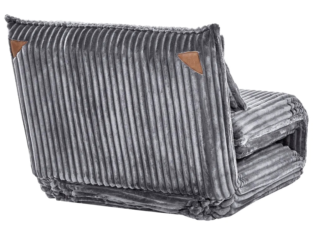 Single Sofa Bed Corduroy Grey Eirenox