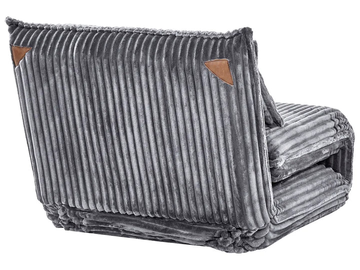 Single Sofa Bed Corduroy Grey Eirenox