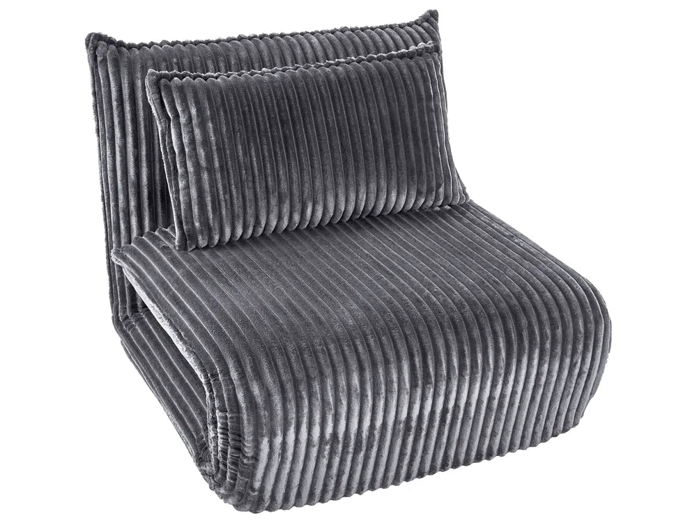 Single Sofa Bed Corduroy Grey Eirenox