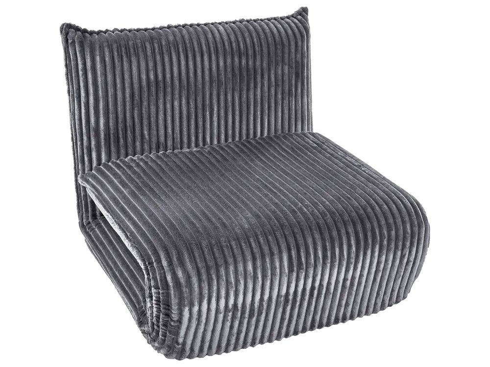 Single Sofa Bed Corduroy Grey Eirenox
