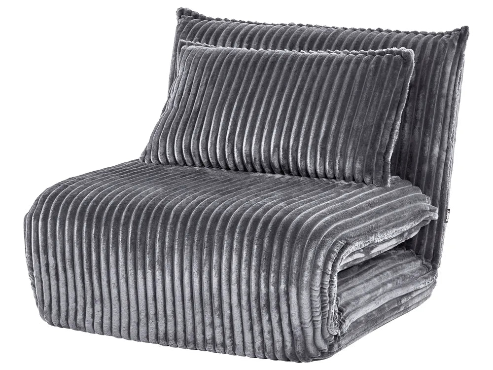 Single Sofa Bed Corduroy Grey Eirenox