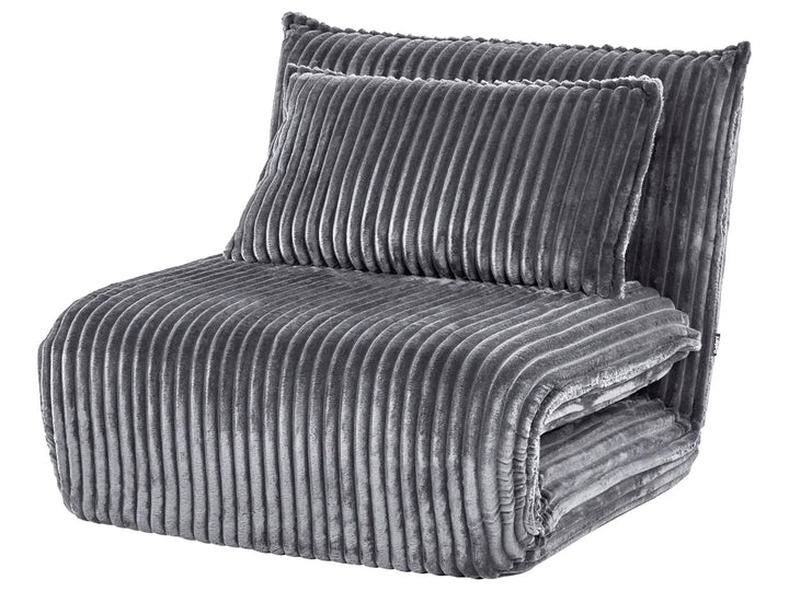 Single Sofa Bed Corduroy Grey Eirenox