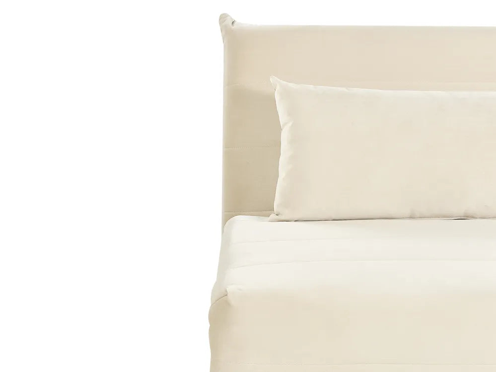 Single Sofa Bed Velvet Light Beige Auren