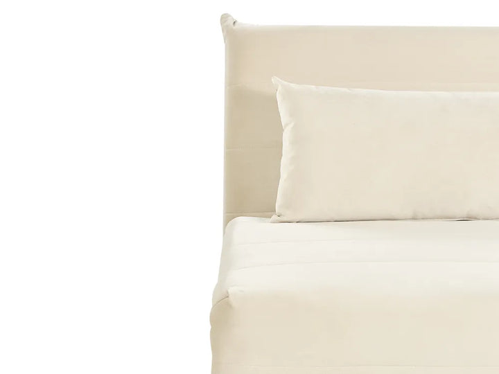 Single Sofa Bed Velvet Light Beige Auren