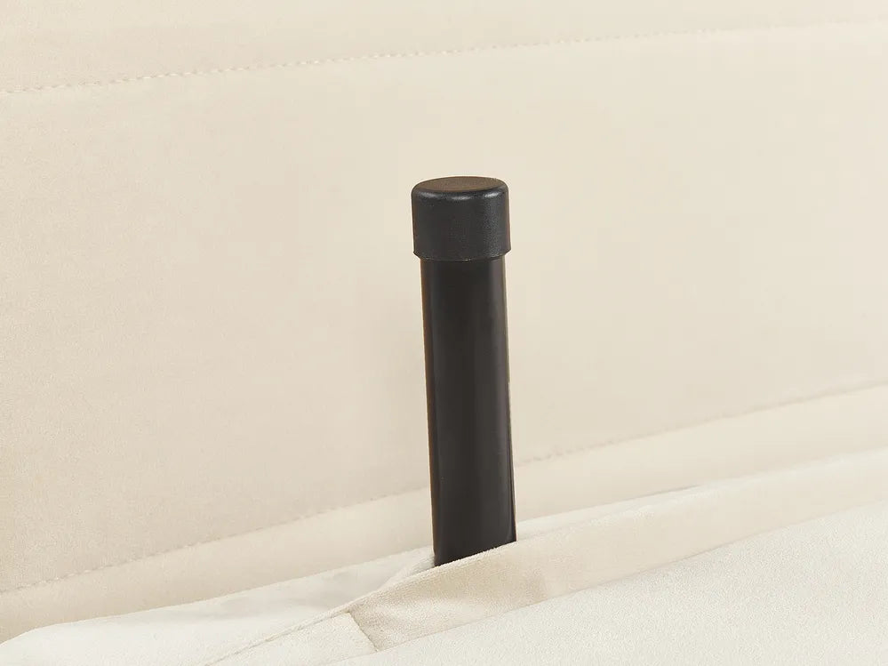 Single Sofa Bed Velvet Light Beige Auren