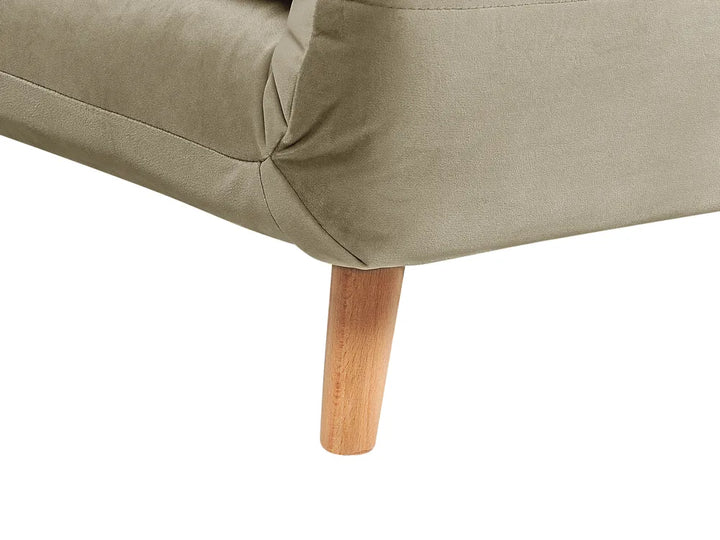 Single Sofa Bed Velvet Olive Green Auren