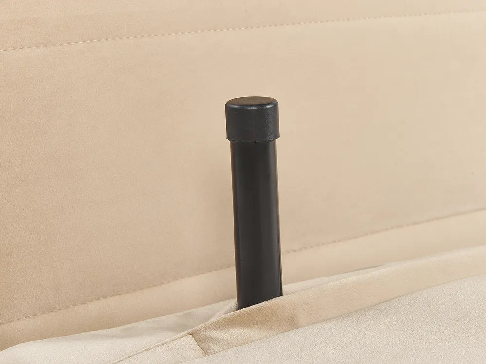 Single Sofa Bed Velvet Sand Beige Auren