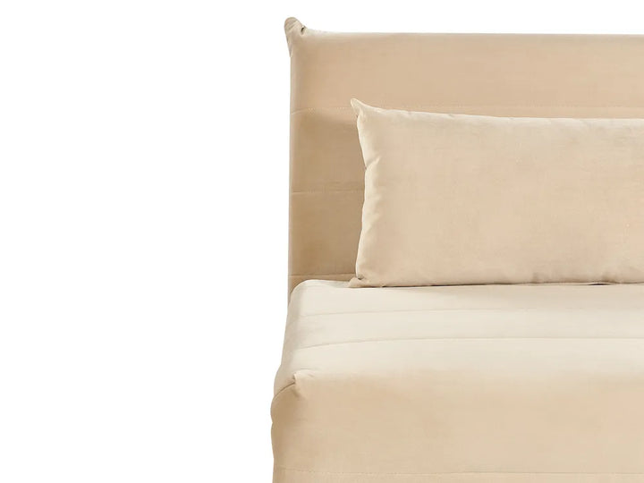 Single Sofa Bed Velvet Sand Beige Auren