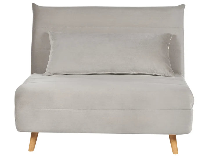 Single Sofa Bed Velvet Light Grey Auren