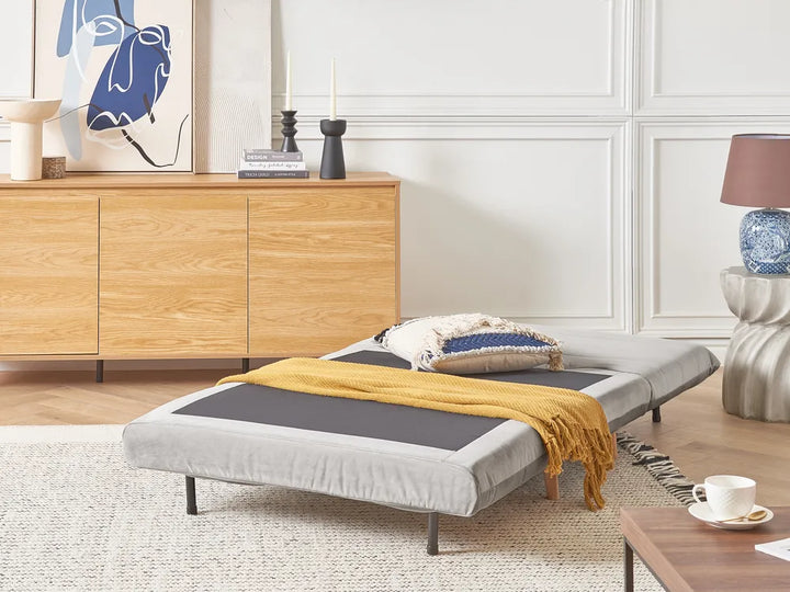 Single Sofa Bed Velvet Light Grey Auren