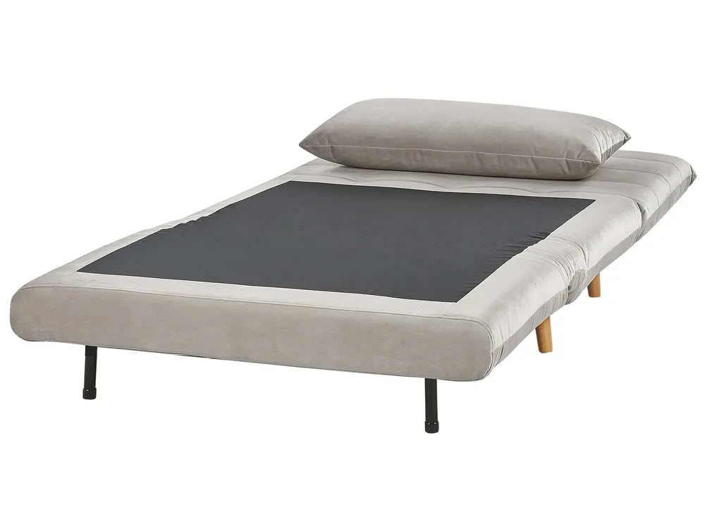 Single Sofa Bed Velvet Light Grey Auren