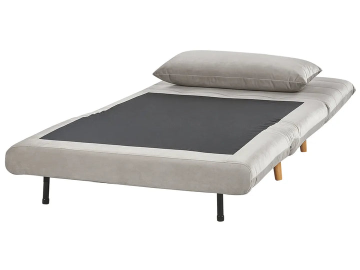 Single Sofa Bed Velvet Light Grey Auren