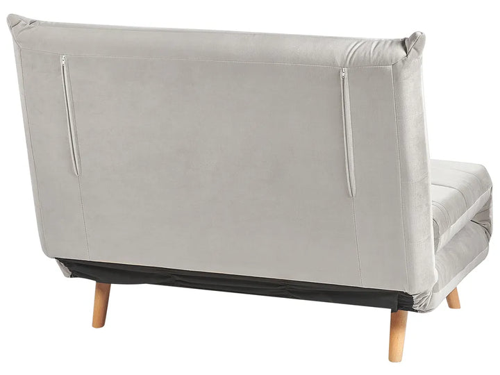 Single Sofa Bed Velvet Light Grey Auren