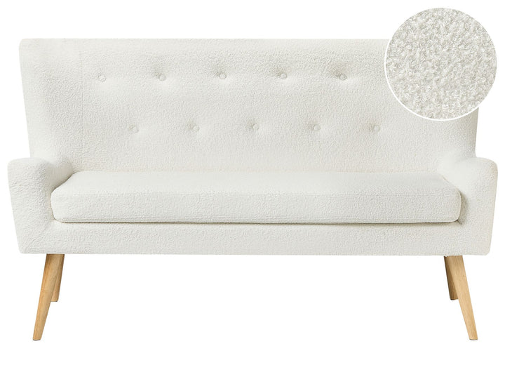 Skibby 2 Seater Boucle Kitchen Sofa White