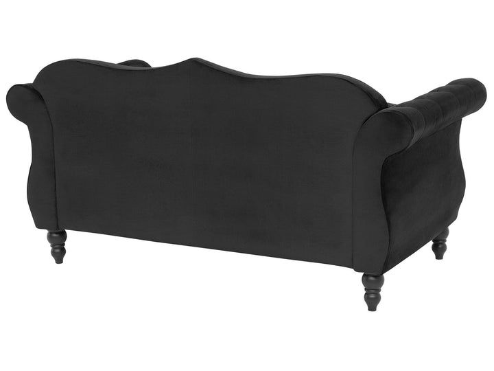 Skien 2 Seater Velvet Sofa Black