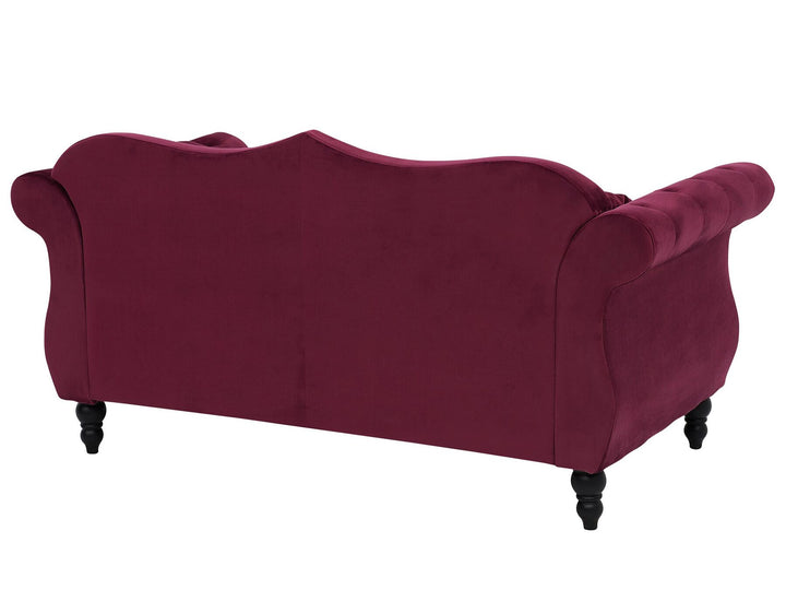 Skien 2 Seater Velvet Sofa Burgundy