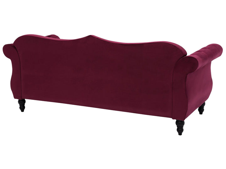 Skien 3 Seater Velvet Sofa Burgundy