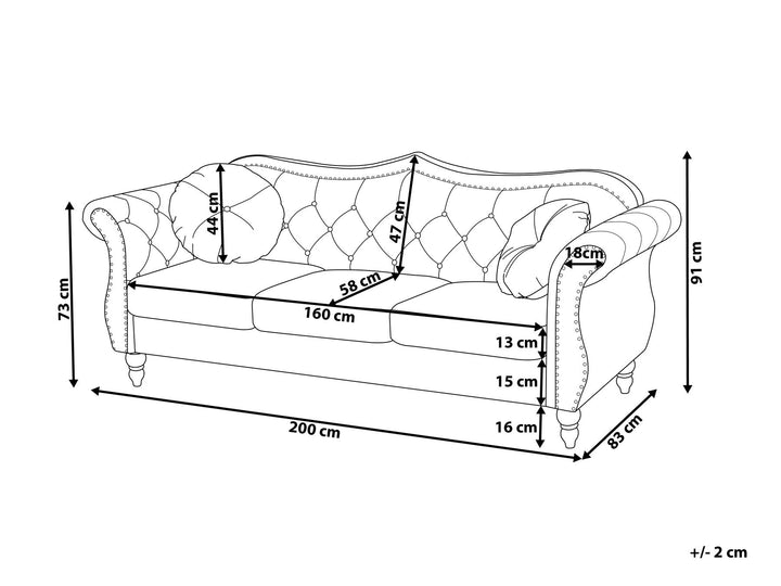 Skien 3 Seater Velvet Sofa Burgundy