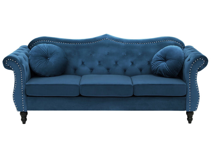 Skien 3 Seater Velvet Sofa Navy Blue