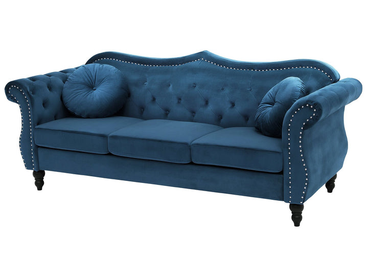 Skien 3 Seater Velvet Sofa Navy Blue