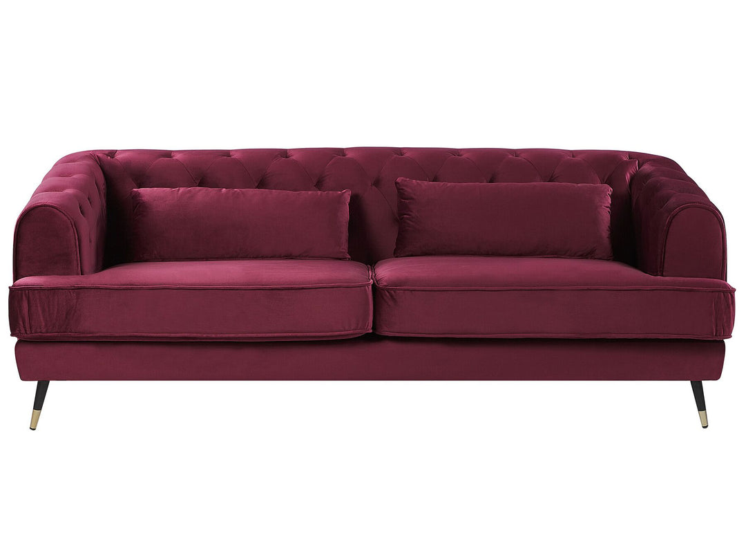 Sletta 3 Seater Velvet Fabric Sofa Burgundy