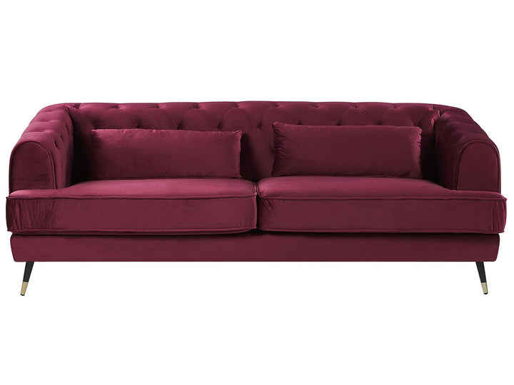 Sletta 3 Seater Velvet Fabric Sofa Burgundy