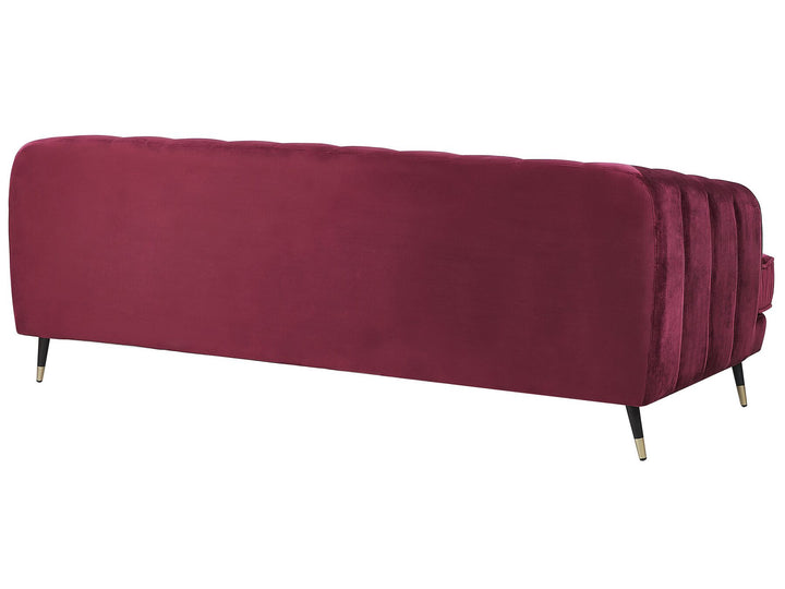 Sletta 3 Seater Velvet Fabric Sofa Burgundy