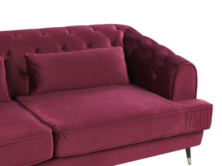 Sletta 3 Seater Velvet Fabric Sofa Burgundy