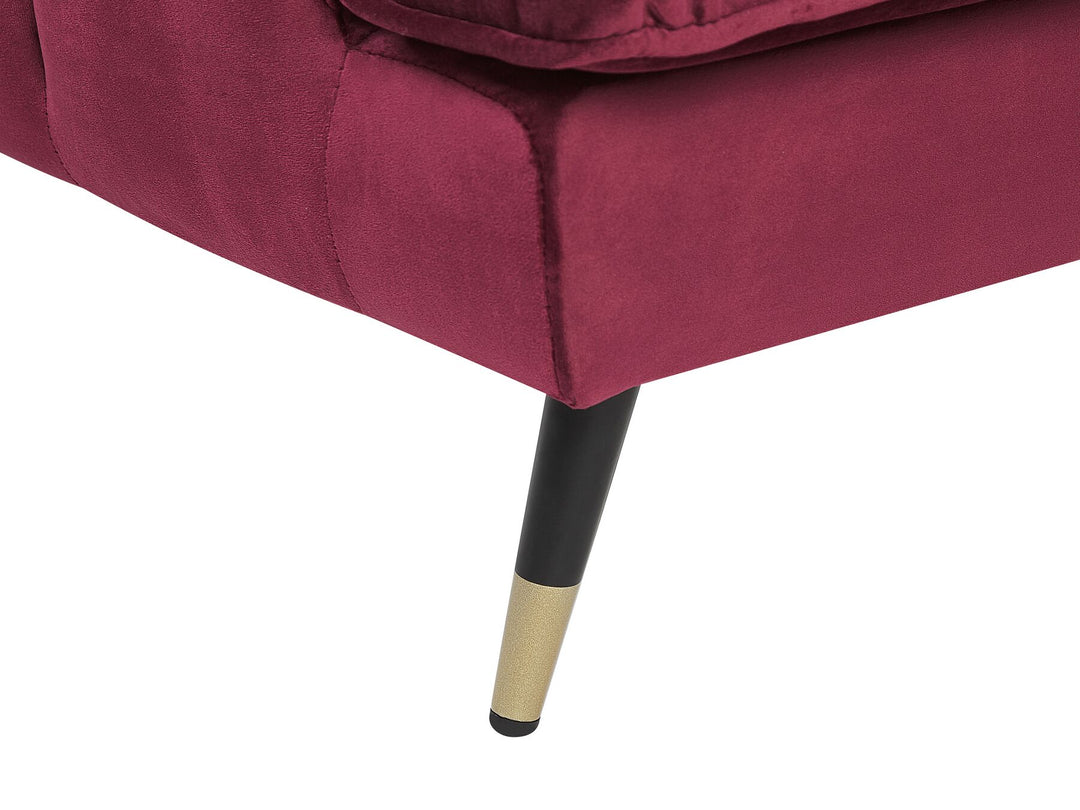 Sletta 3 Seater Velvet Fabric Sofa Burgundy