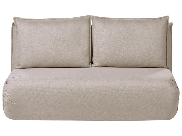 Sofa Bed 2 Seater Faux Linen Beige Aurelia