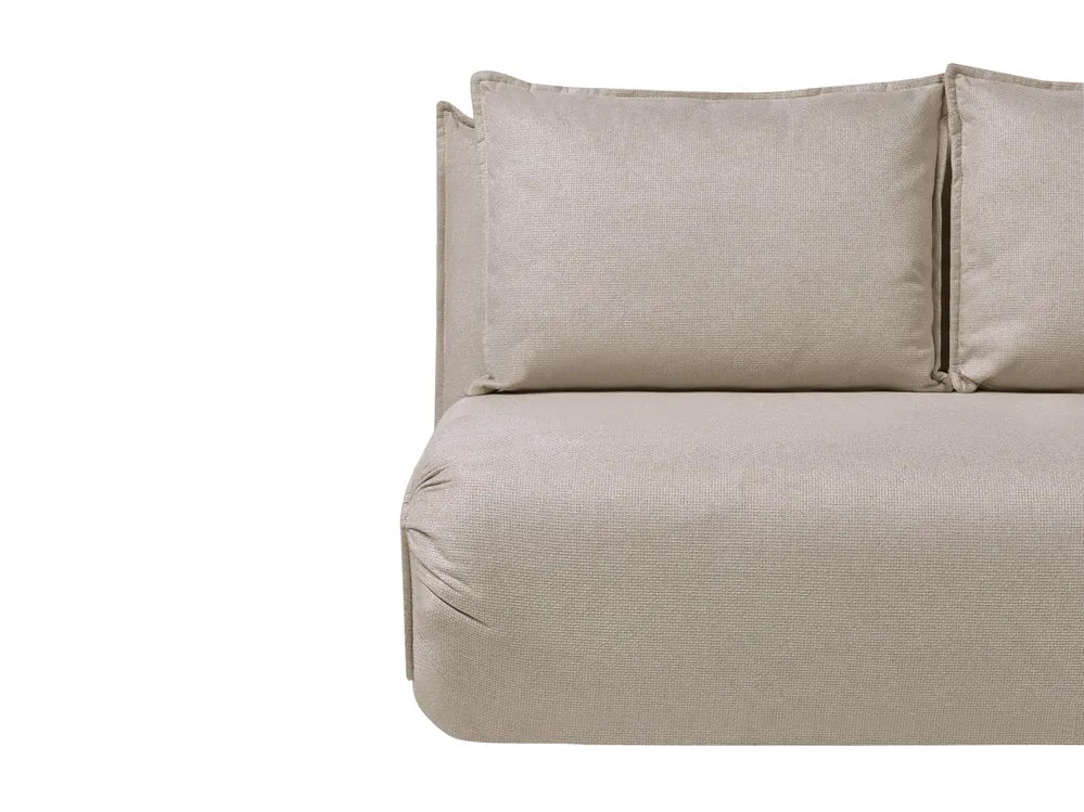 Sofa Bed 2 Seater Faux Linen Beige Aurelia