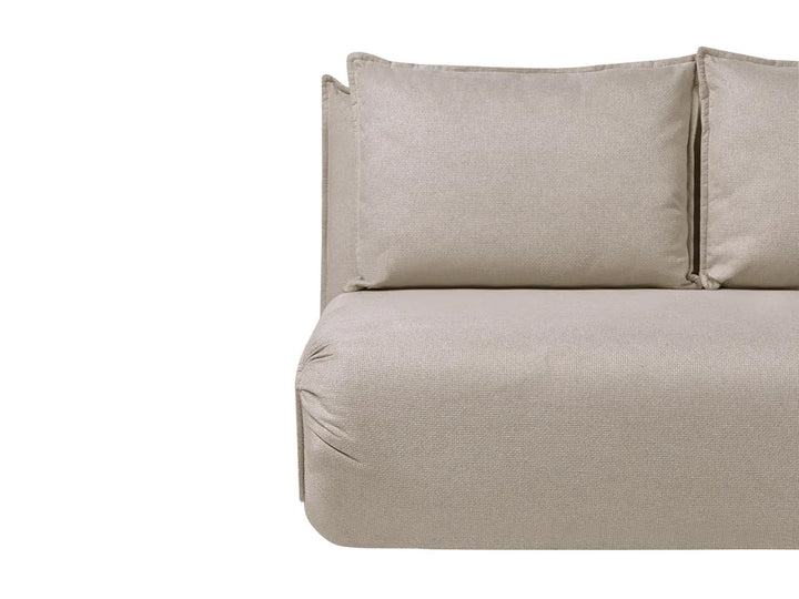 Sofa Bed 2 Seater Faux Linen Beige Aurelia