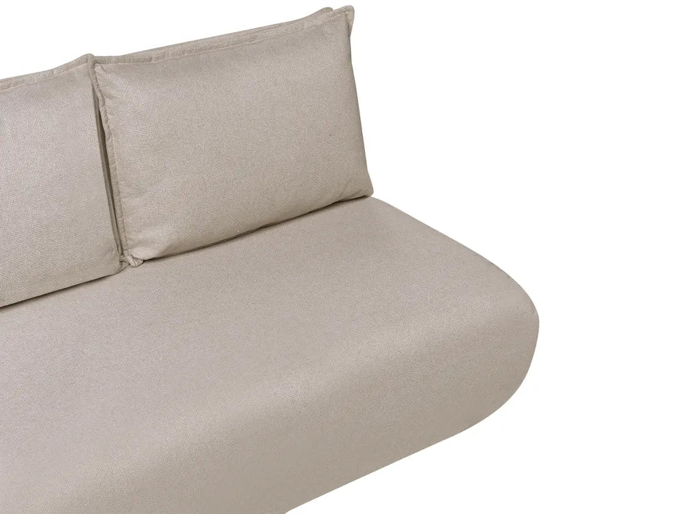 Sofa Bed 2 Seater Faux Linen Beige Aurelia