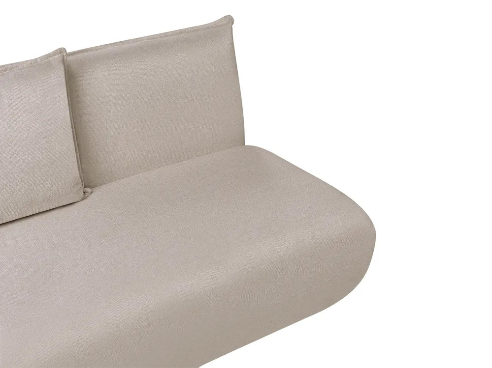 Sofa Bed 2 Seater Faux Linen Beige Aurelia