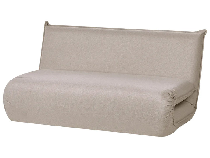 Sofa Bed 2 Seater Faux Linen Beige Aurelia