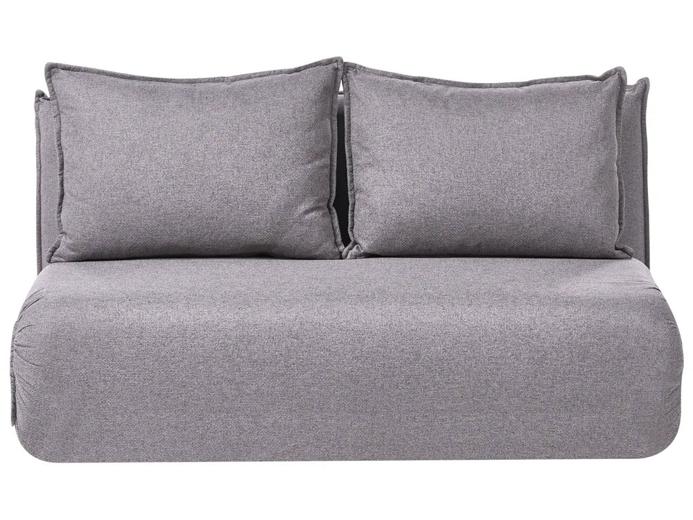 Sofa Bed 2 Seater Faux Linen Dark Grey Aurelia