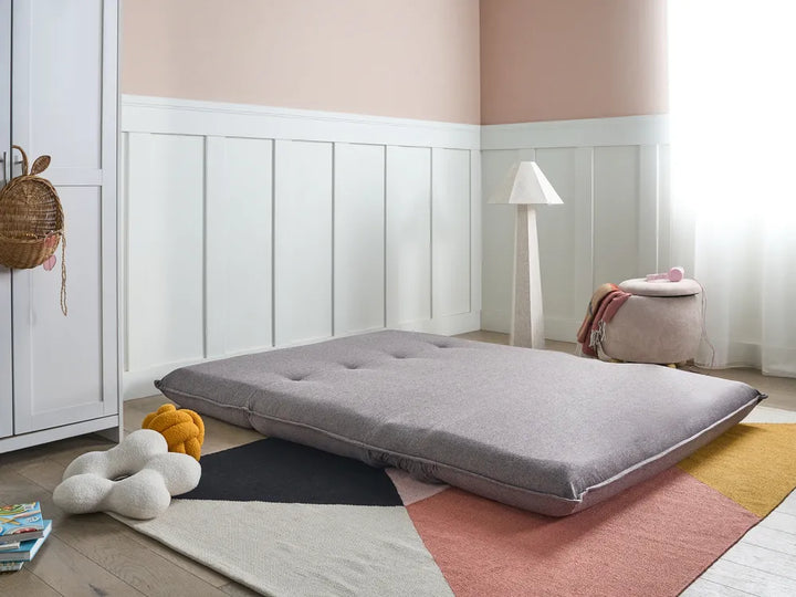 Sofa Bed 2 Seater Faux Linen Dark Grey Aurelia