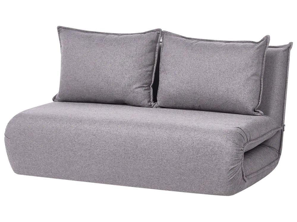 Sofa Bed 2 Seater Faux Linen Dark Grey Aurelia