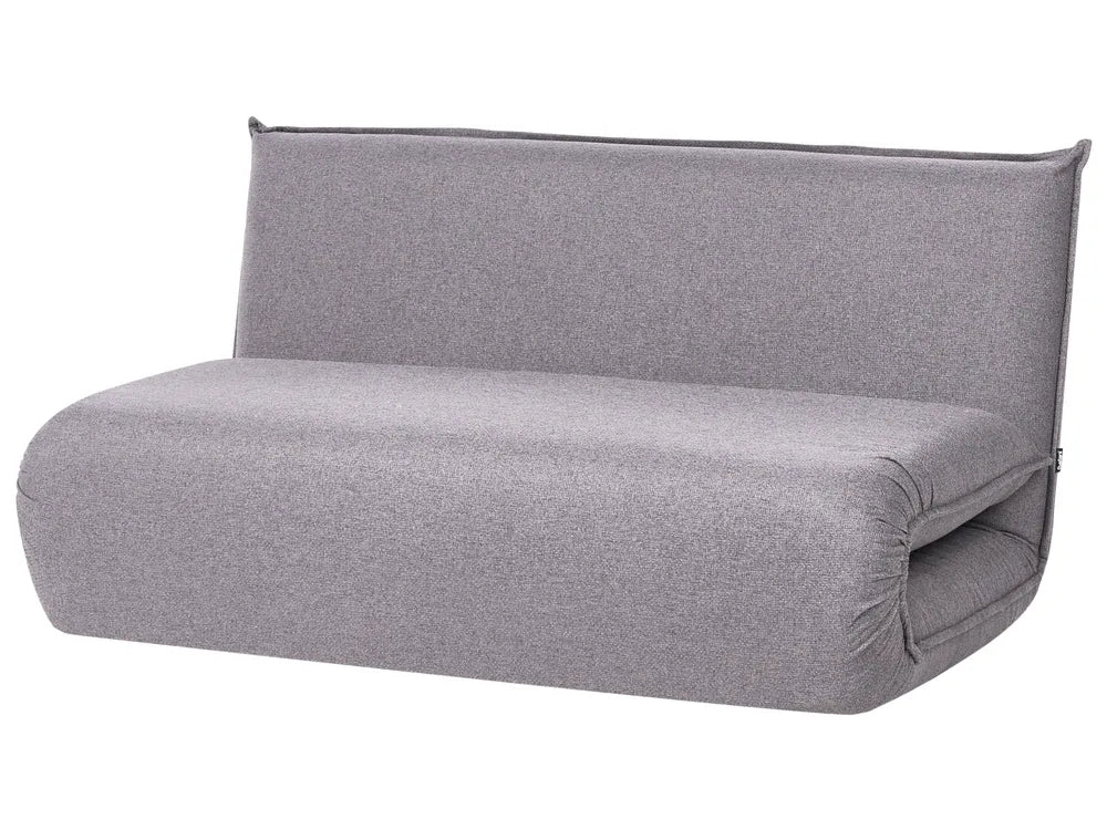 Sofa Bed 2 Seater Faux Linen Dark Grey Aurelia
