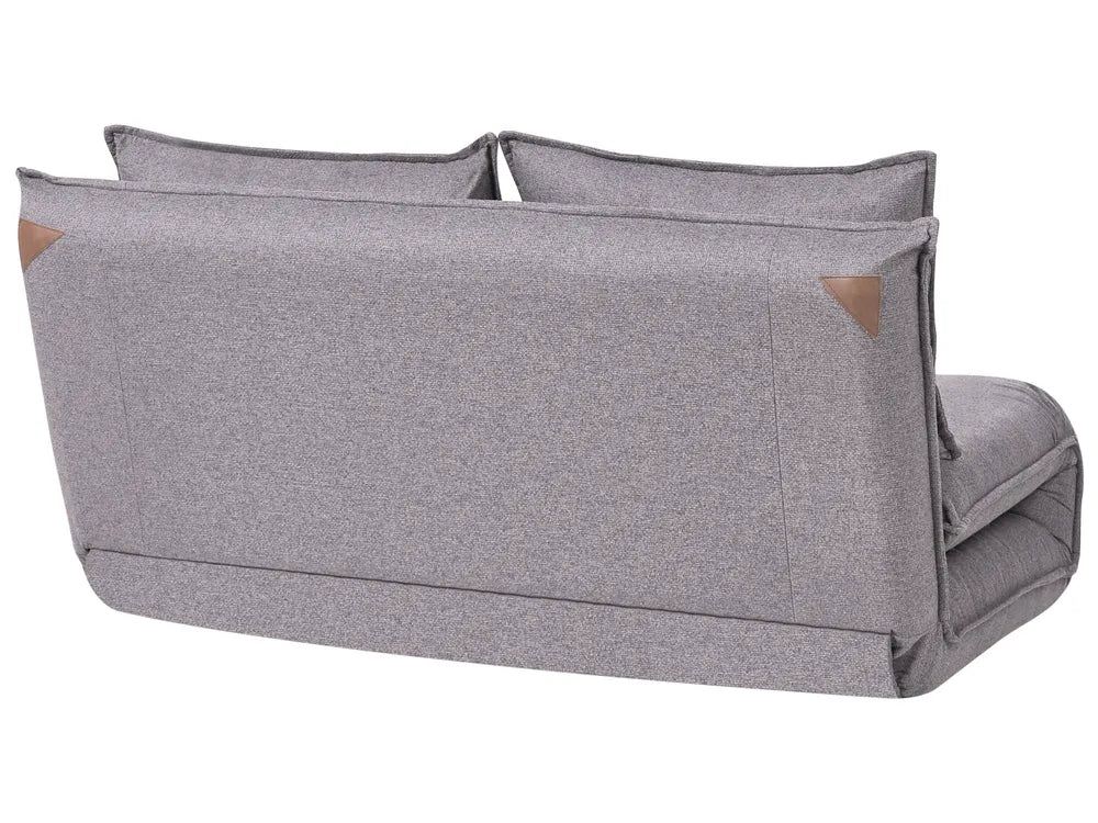 Sofa Bed 2 Seater Faux Linen Dark Grey Aurelia