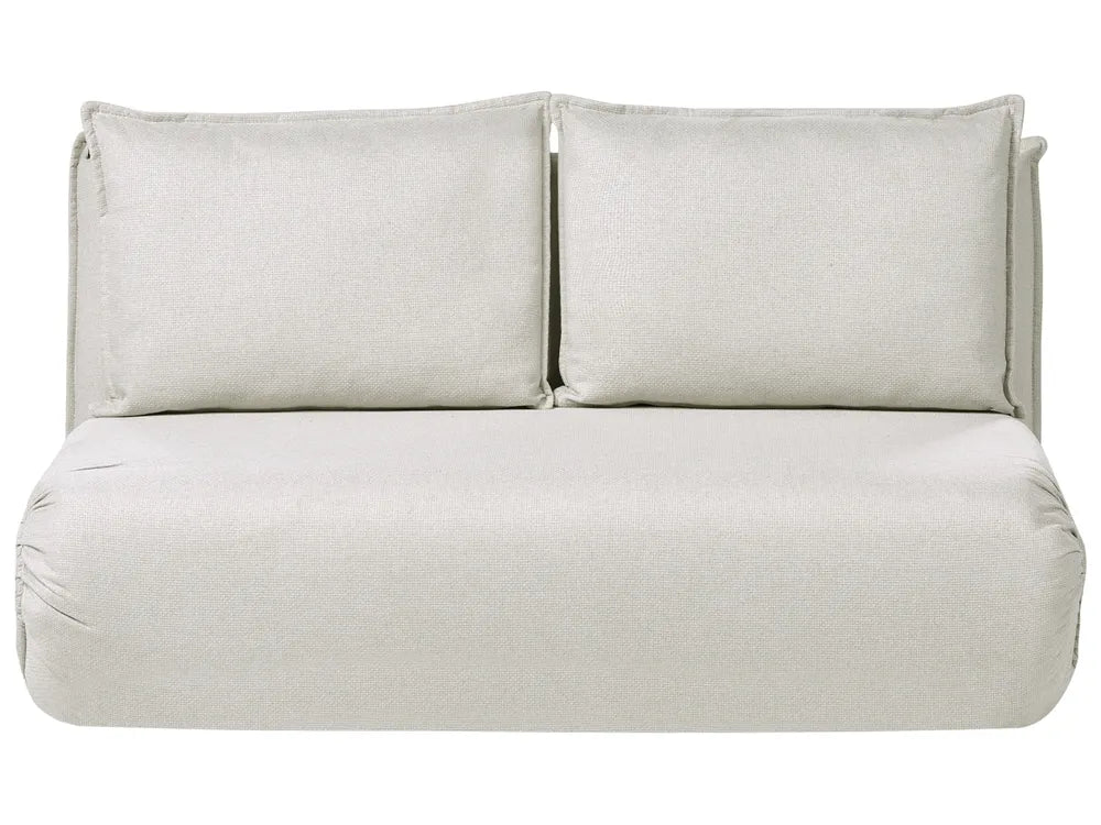 Sofa Bed 2 Seater Faux Linen Off-White Aurelia