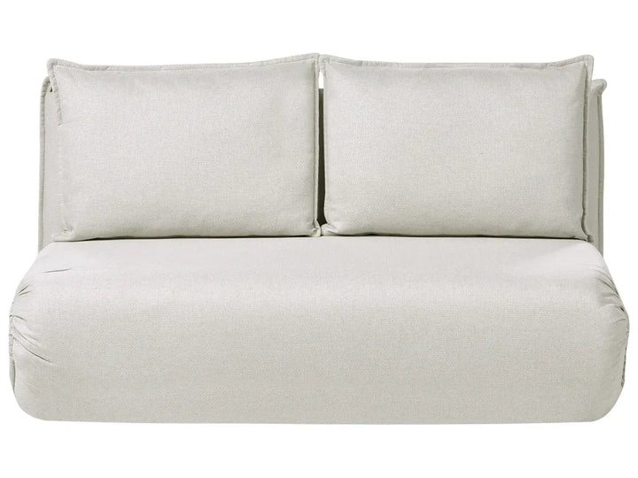 Sofa Bed 2 Seater Faux Linen Off-White Aurelia