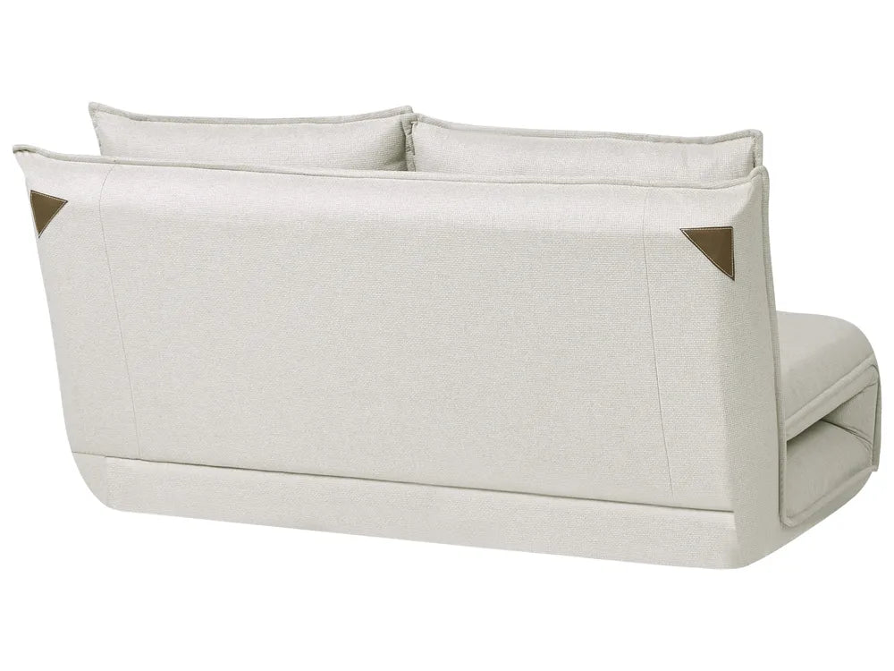 Sofa Bed 2 Seater Faux Linen Off-White Aurelia
