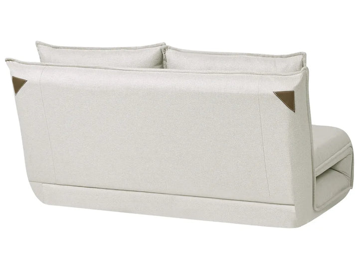 Sofa Bed 2 Seater Faux Linen Off-White Aurelia