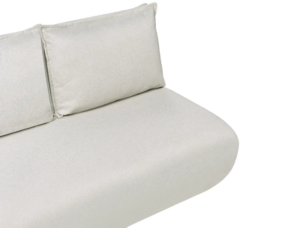 Sofa Bed 2 Seater Faux Linen Off-White Aurelia