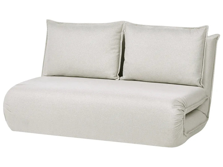 Sofa Bed 2 Seater Faux Linen Off-White Aurelia